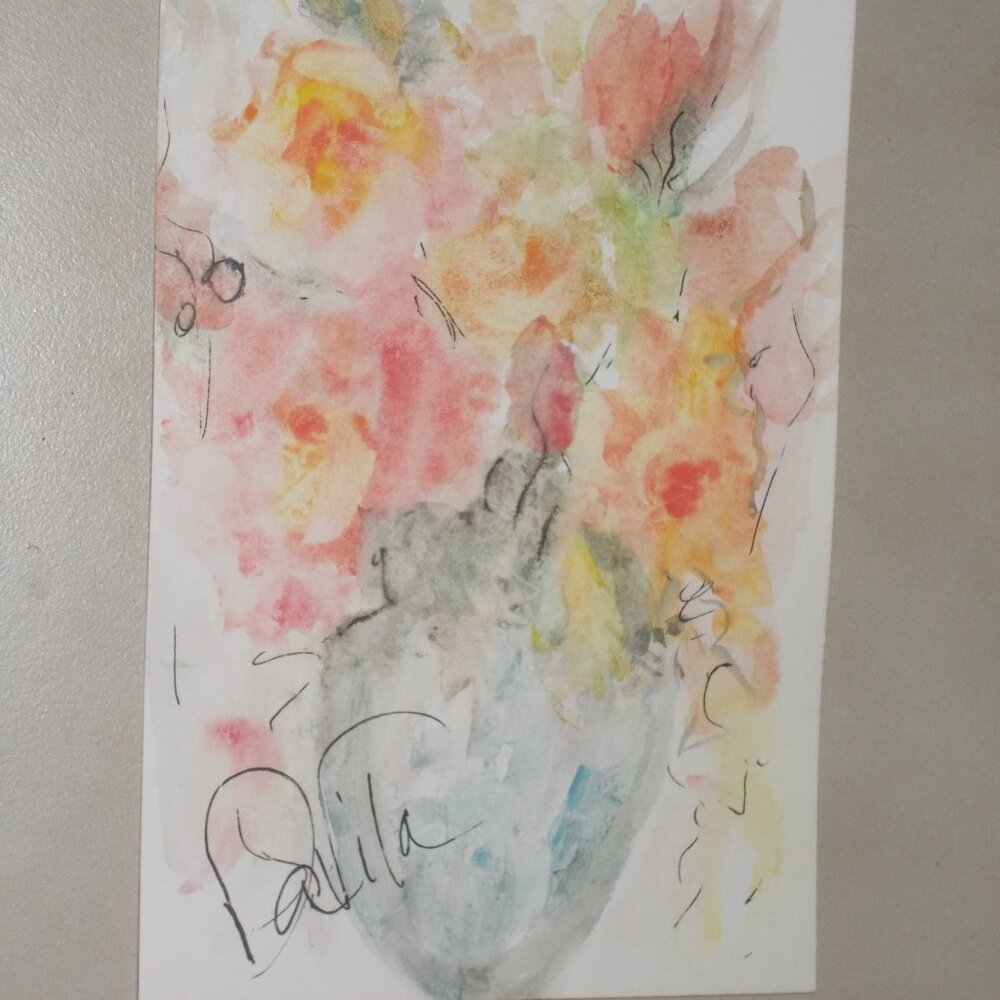 Original collectable "Timeless Floral" watercolor painting, Texas Artist Davila - Picture 3 of 3